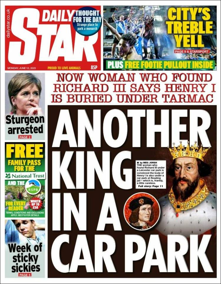 Portada de Daily Star (Reino Unido)