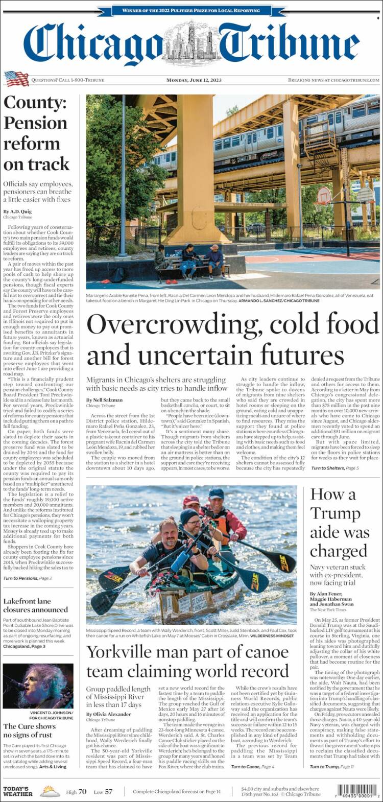 Portada de Chicago Tribune (USA)