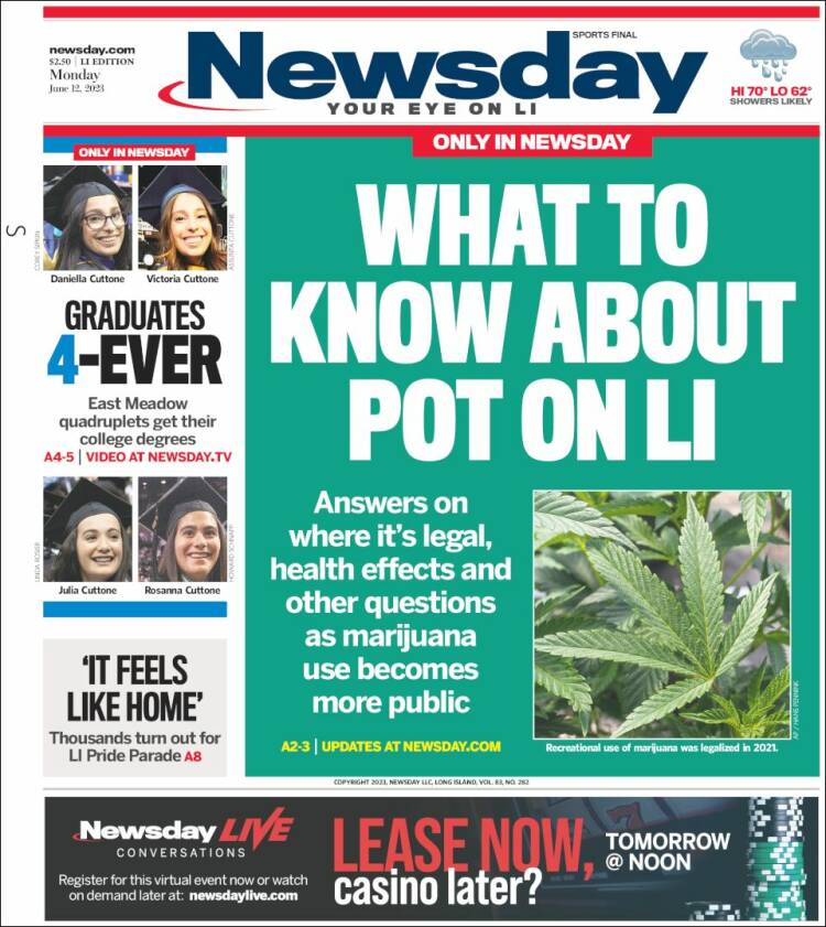 Portada de Newsday (USA)