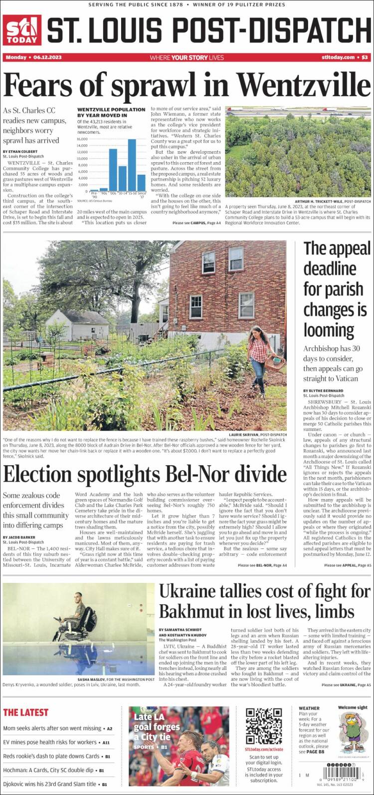 Portada de St. Louis Post-Dispatch (USA)