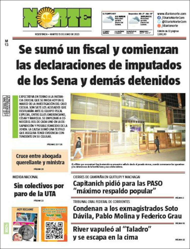 Portada de Diario Norte (Argentina)