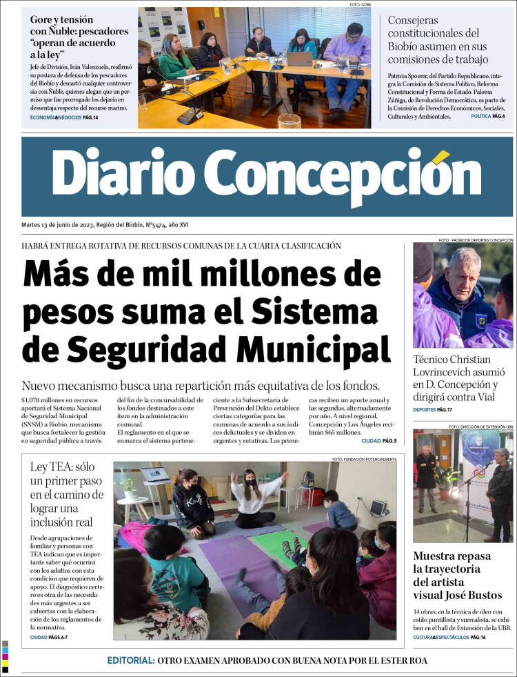 Portada de Diario de Concepción (Chile)