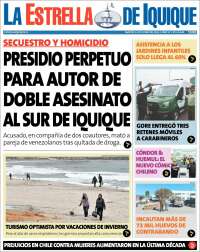 Portada de La Estrella de Iquique (Chile)