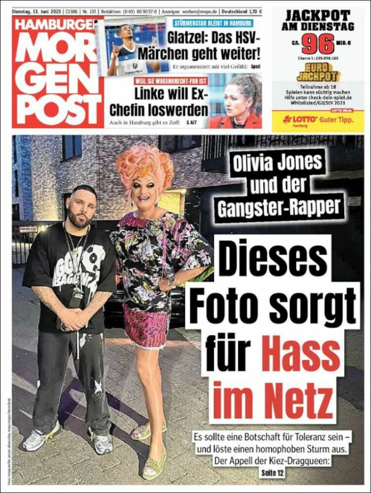 Portada de Hamburger Morgenpost  (Alemania)