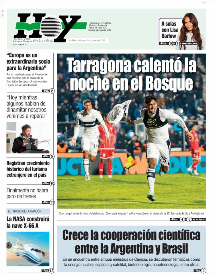 Portada de Diario Hoy (Argentina)