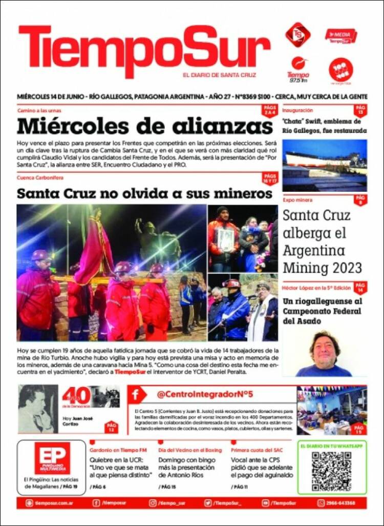 Portada de Tiempo Sur (Argentina)