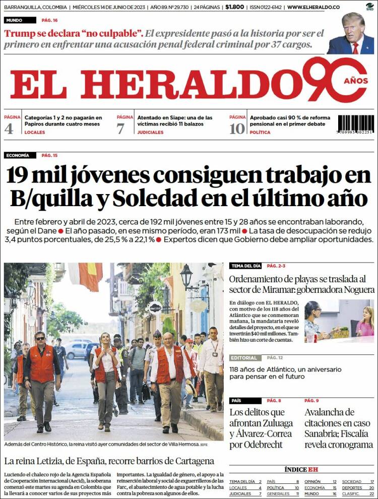 Portada de El Heraldo (Colombia)