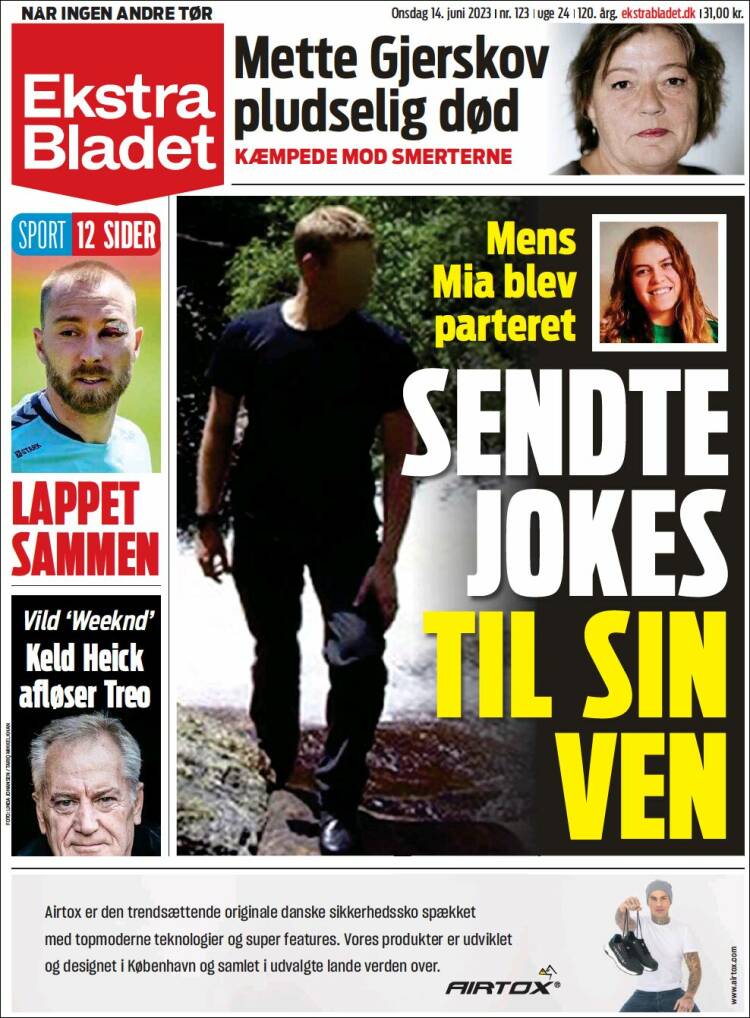 Portada de Ekstra Bladet (Dinamarca)