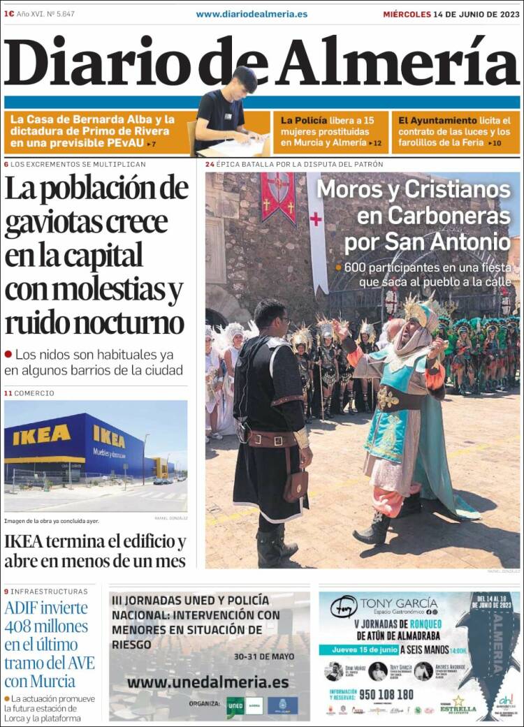 Portada de Diario de Almería (España)