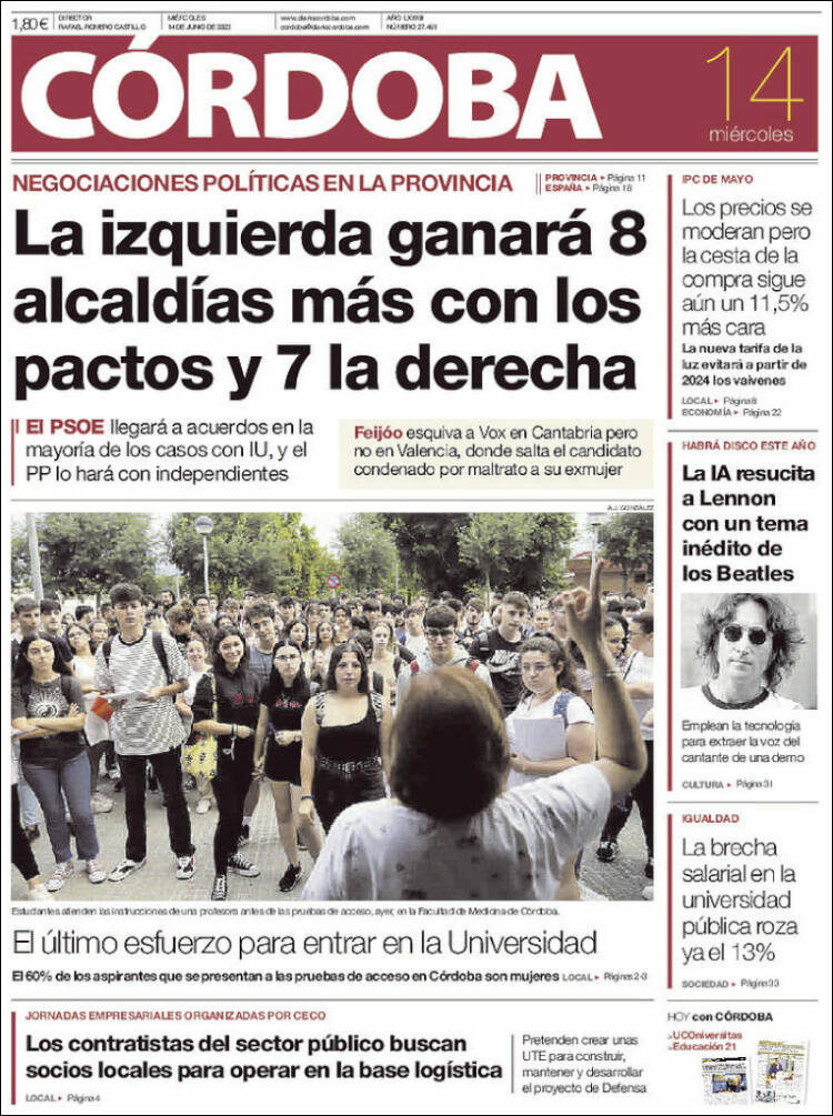 Portada de Diario de Córdoba (España)