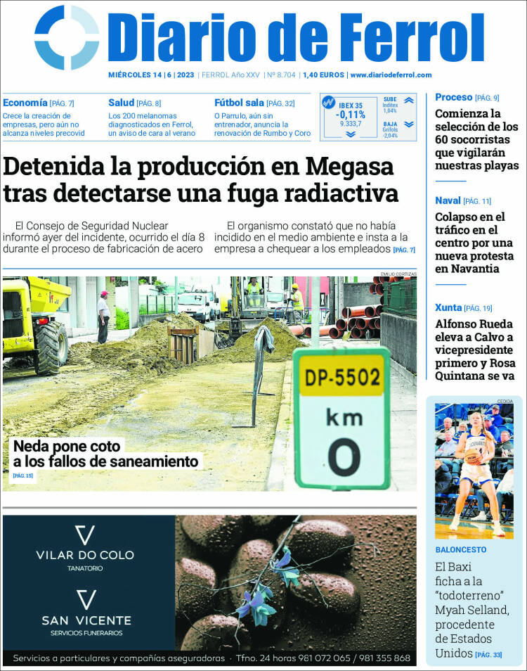 Portada de Diario de Ferrol (España)