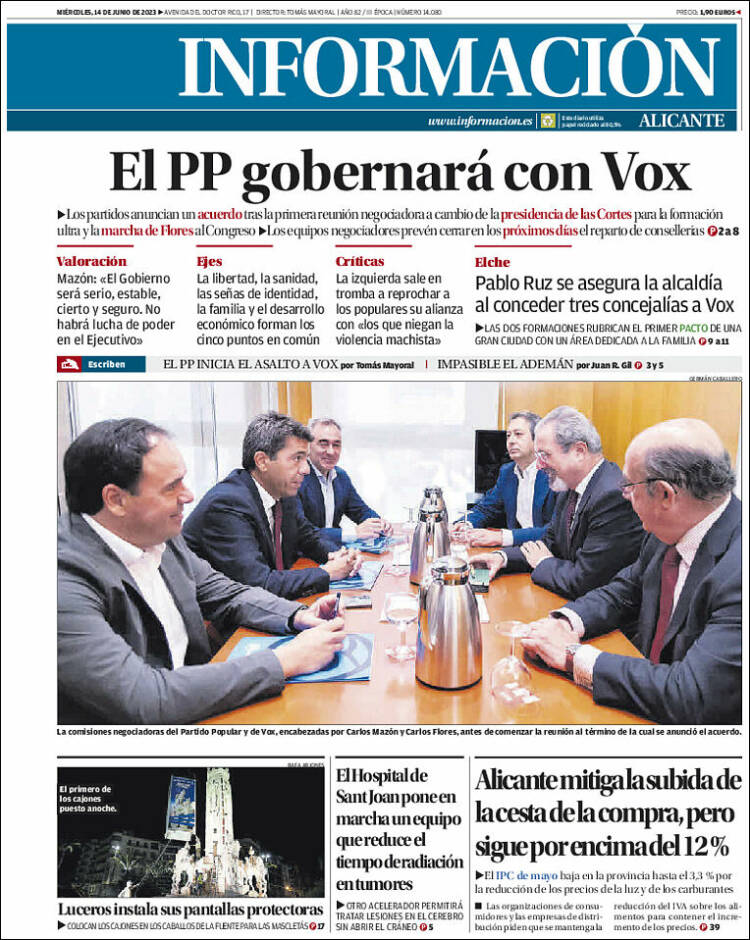 Portada de Diario Información (España)