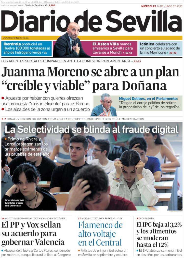 Portada de Diario de Sevilla (España)