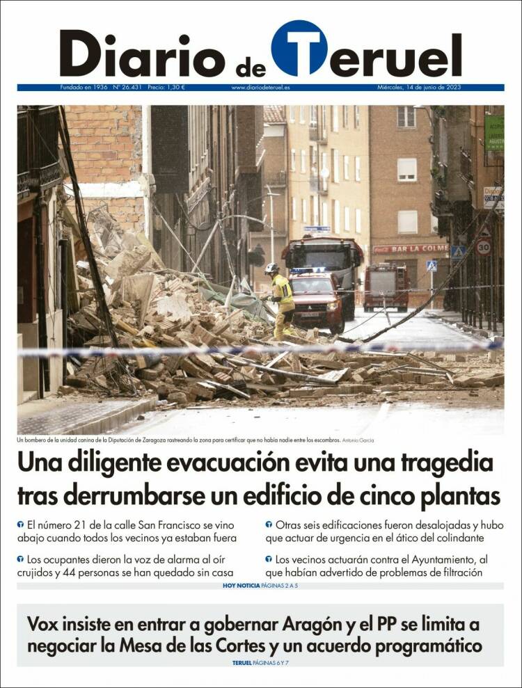 Portada de Diario de Teruel (España)