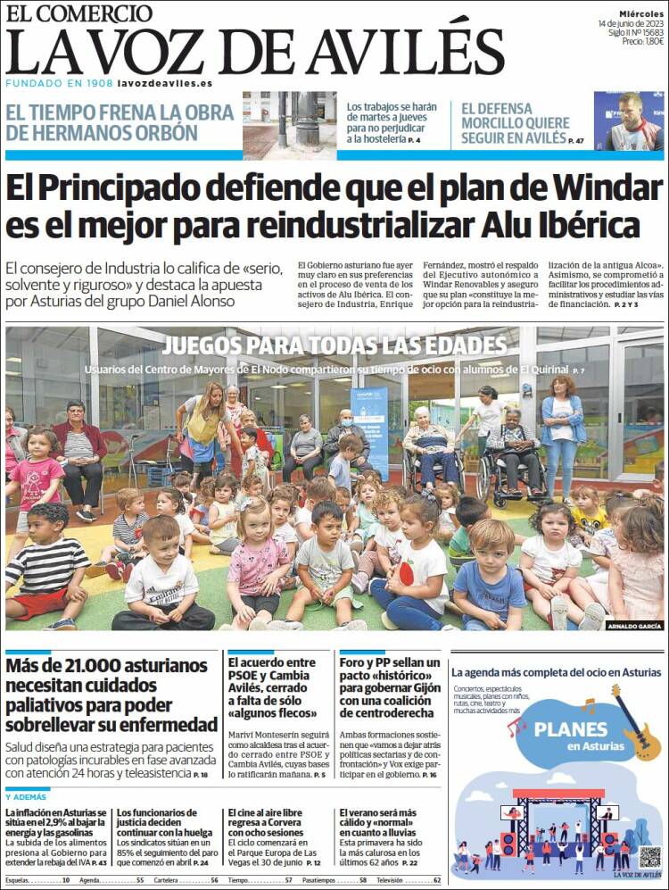 Portada de El Comercio - Avilés (España)