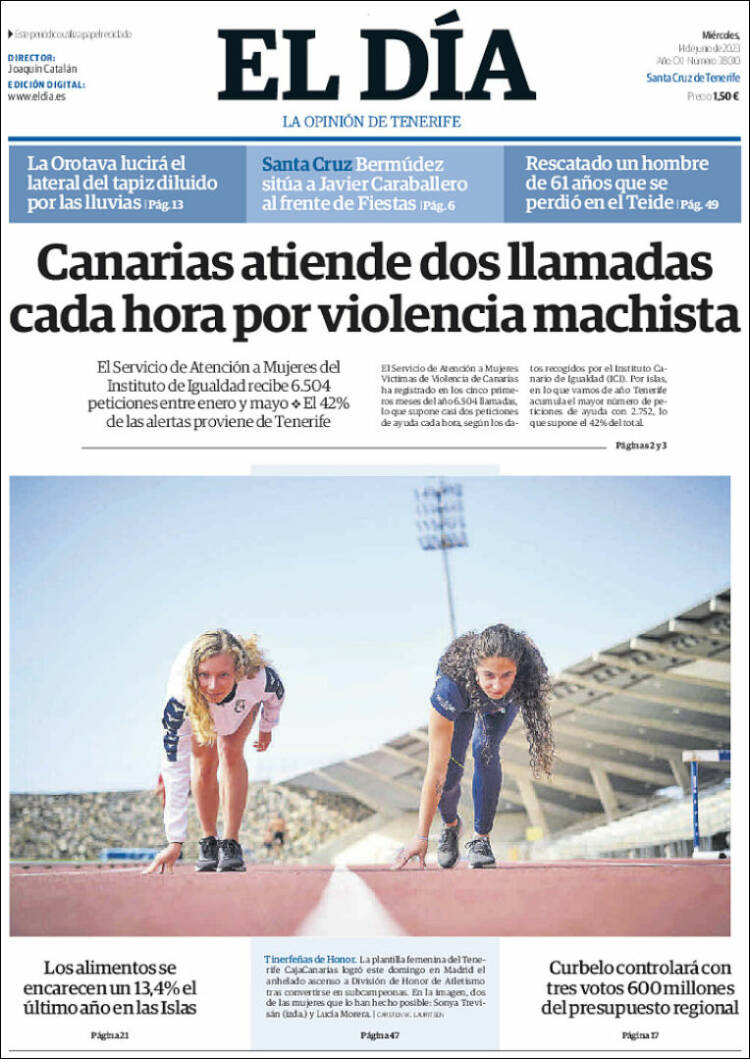 Portada de El Día (España)