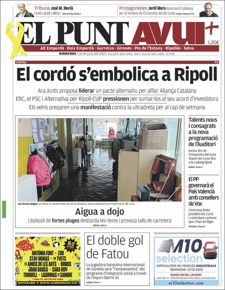 Portada de El Punt Avui - Girona (España)
