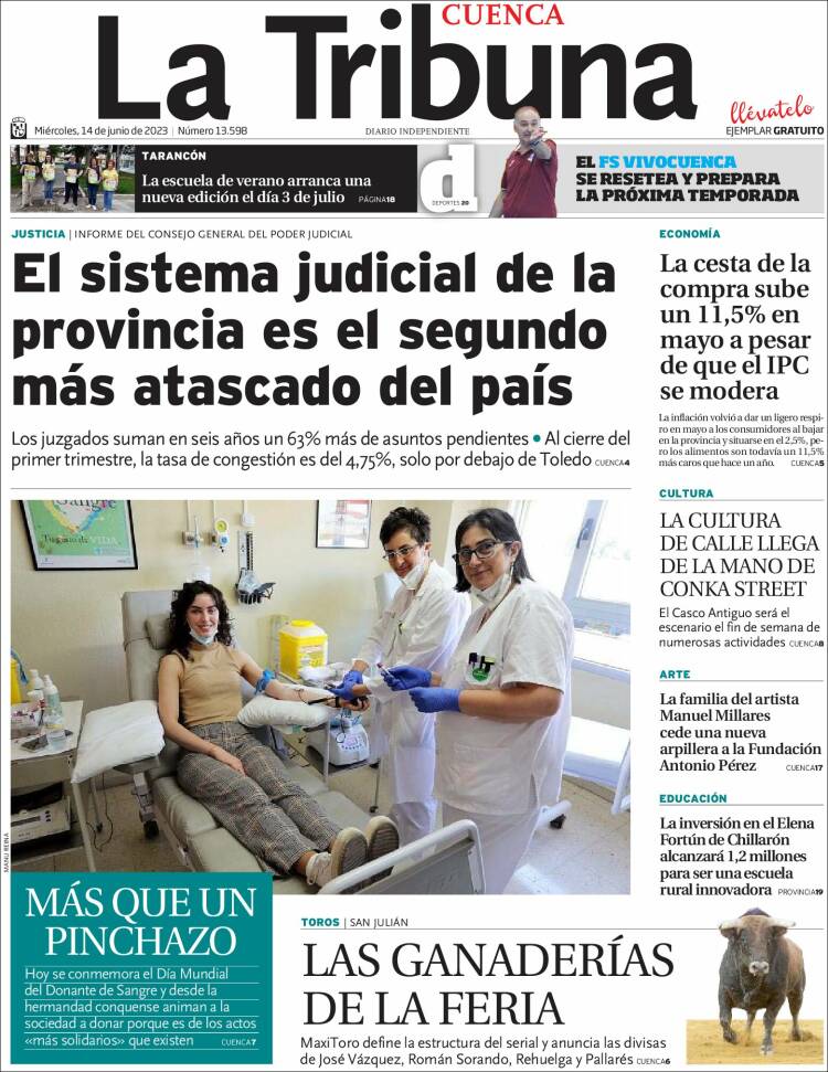 Portada de La Tribuna de Cuenca (España)