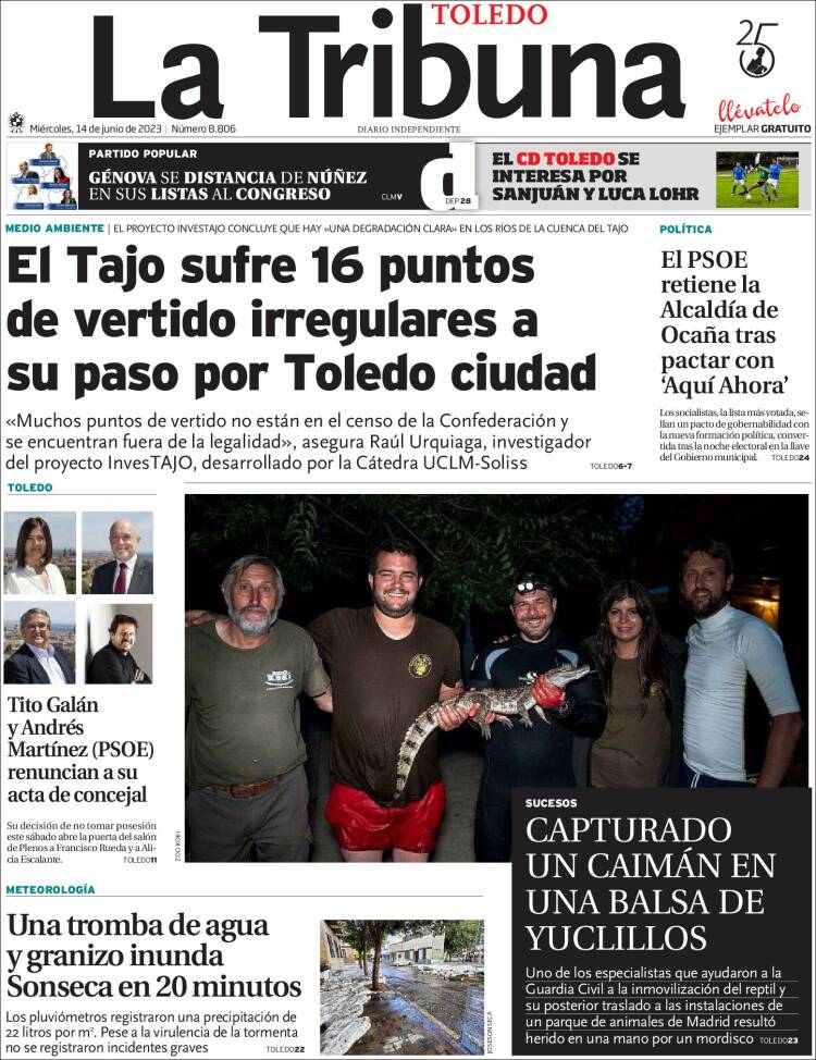 Portada de La Tribuna de Toledo (España)