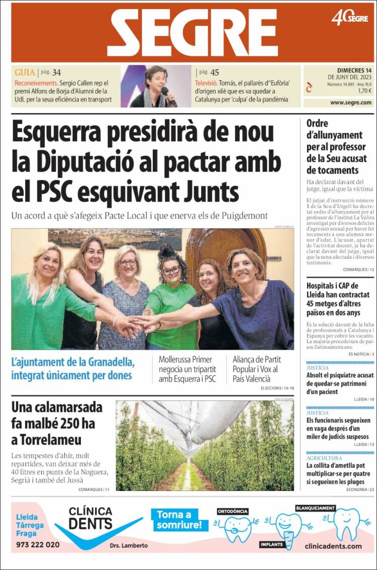 Portada de Segre (España)