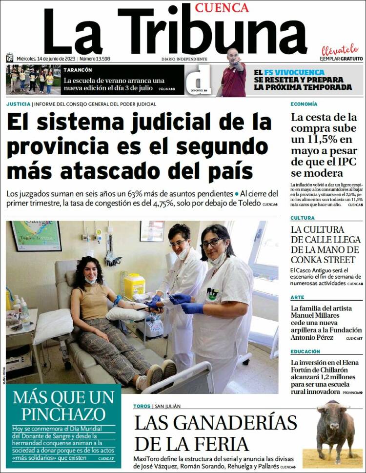 Portada de La Tribuna de Cuenca (España)