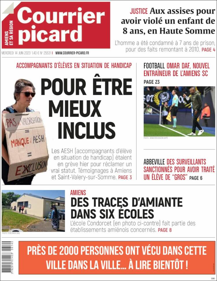 Portada de Courrier Picard (Francia)
