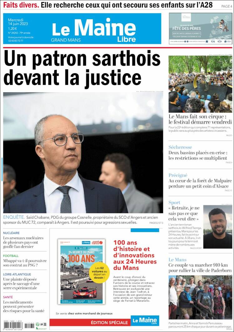 Portada de Le Maine Libre (Francia)