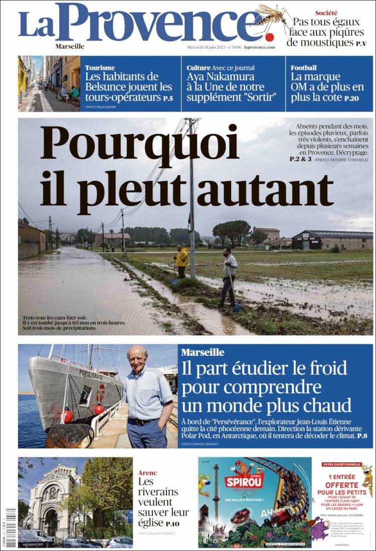 Portada de La Provence (Francia)