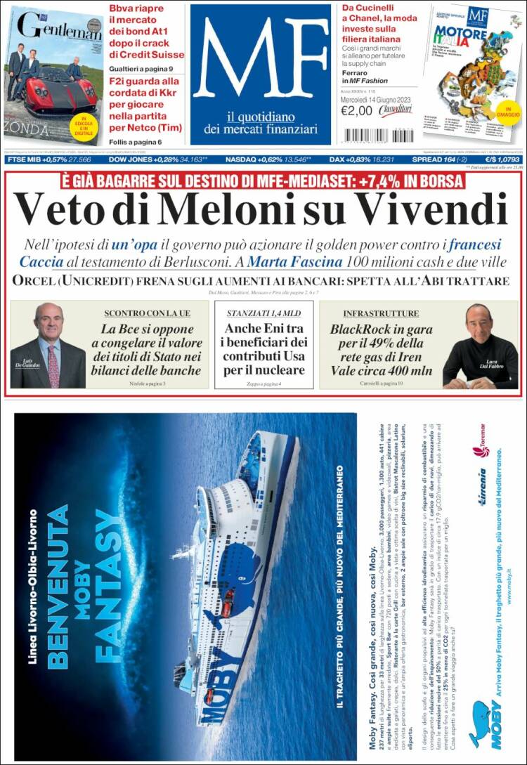 Portada de Milano Finanza (Italy)