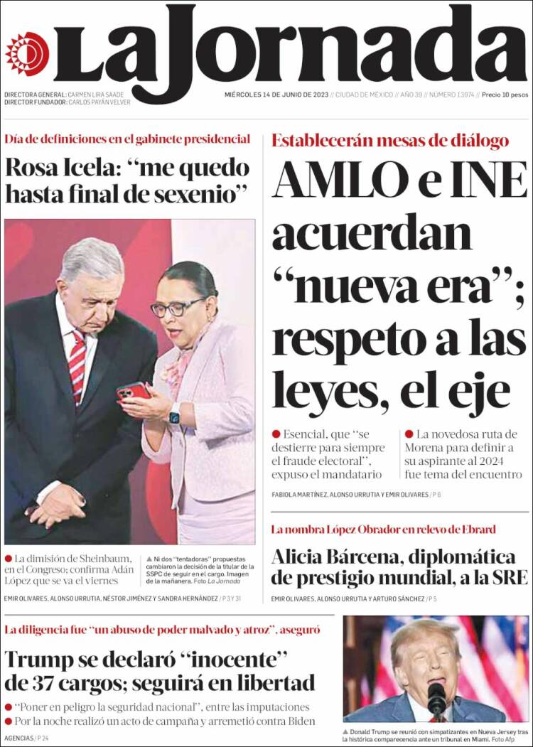 Portada de La Jornada (M&eacute;xico)