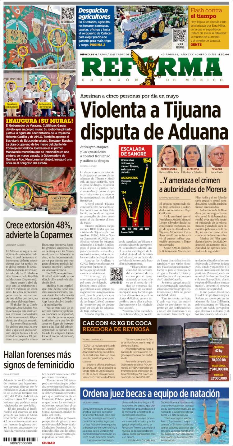 Portada de Reforma (M&eacute;xico)