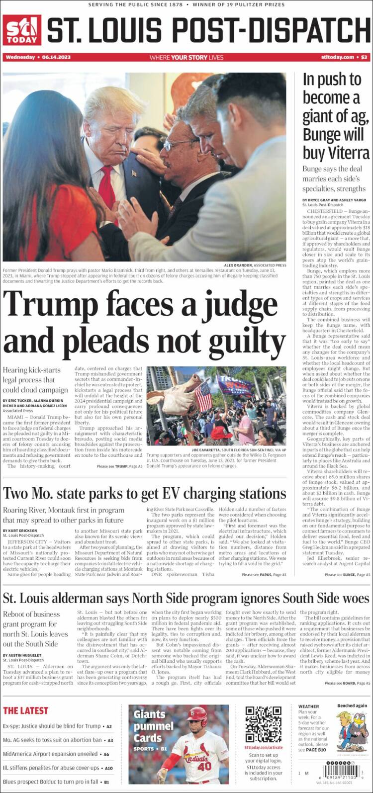 Portada de St. Louis Post-Dispatch (USA)