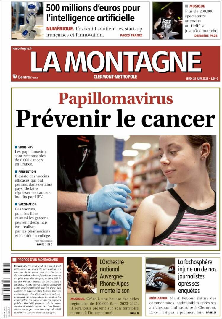 Portada de La Montagne (Francia)