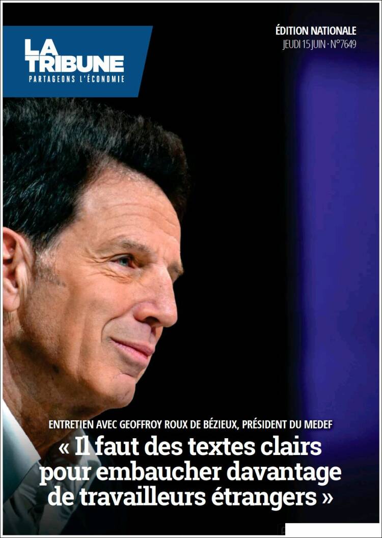 Portada de La Tribune (Francia)