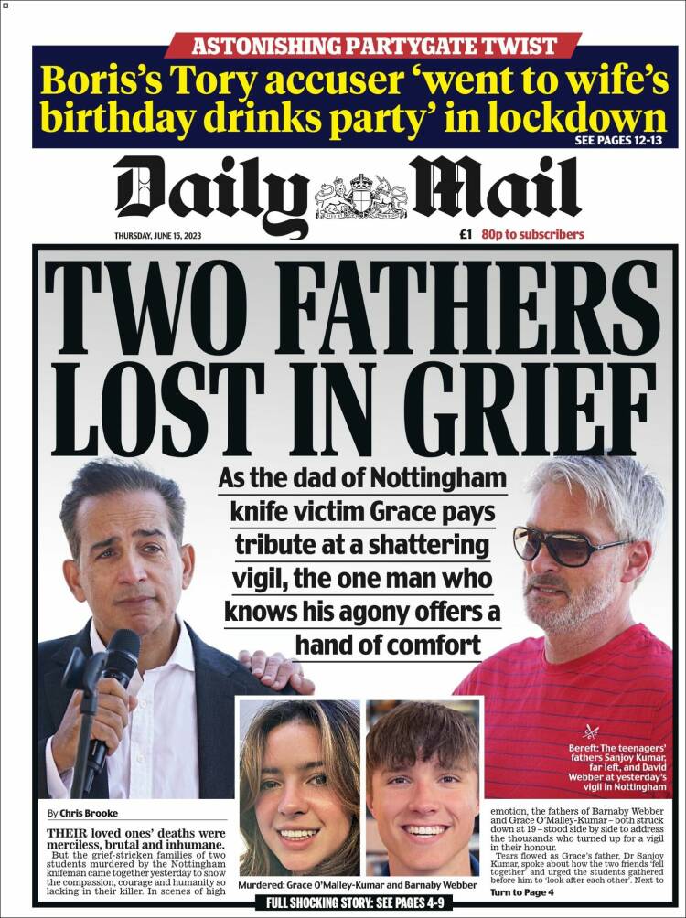 Portada de Daily Mail (Reino Unido)