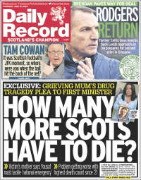 Portada de Daily Record (Reino Unido)