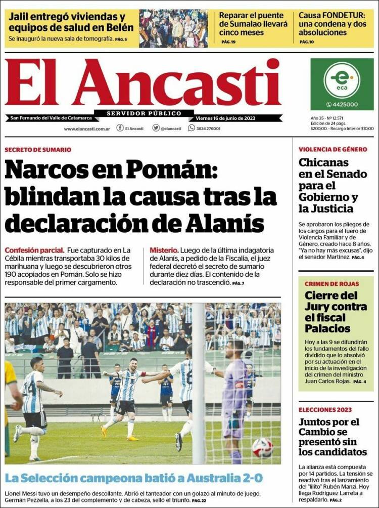 Portada de El Ancasti (Argentina)