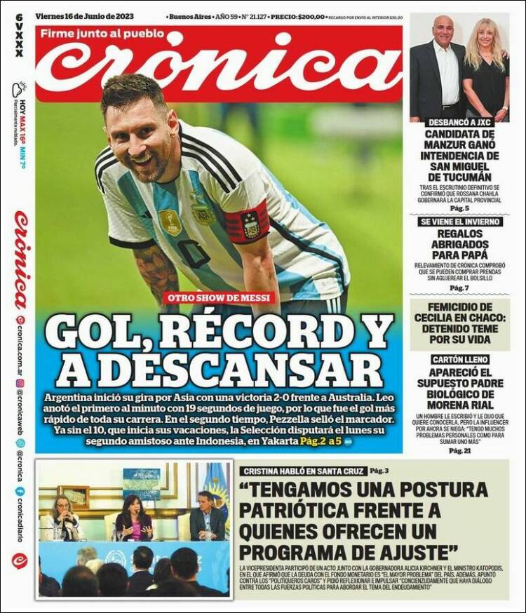 Portada de Diario El Libertador (Argentina)
