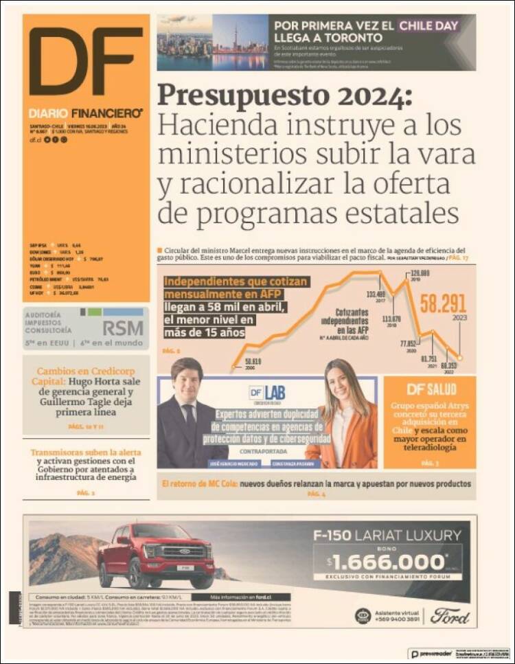 Portada de Diario Financiero (Chile)