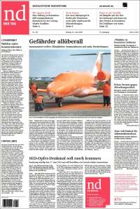Portada de Neues Deutschland (Alemania)