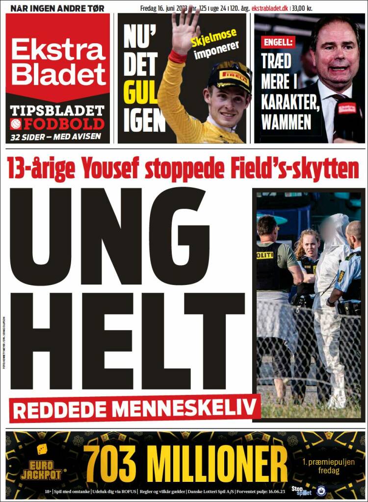 Portada de Ekstra Bladet (Dinamarca)