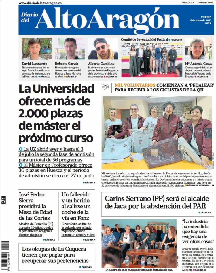 Portada de Diario del AltoAragón (España)