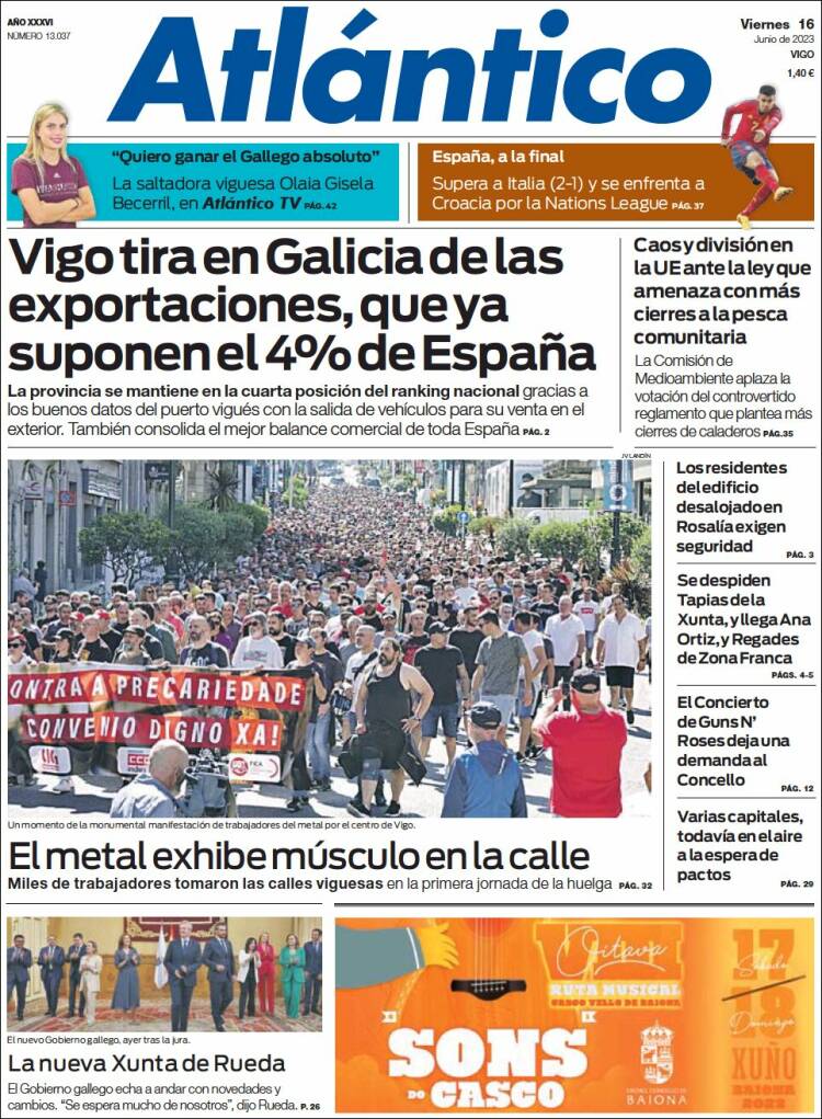 Portada de Atlántico Diario (España)