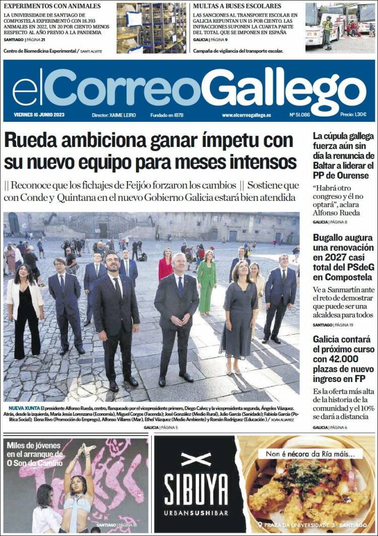 Portada de El Correo Gallego (España)