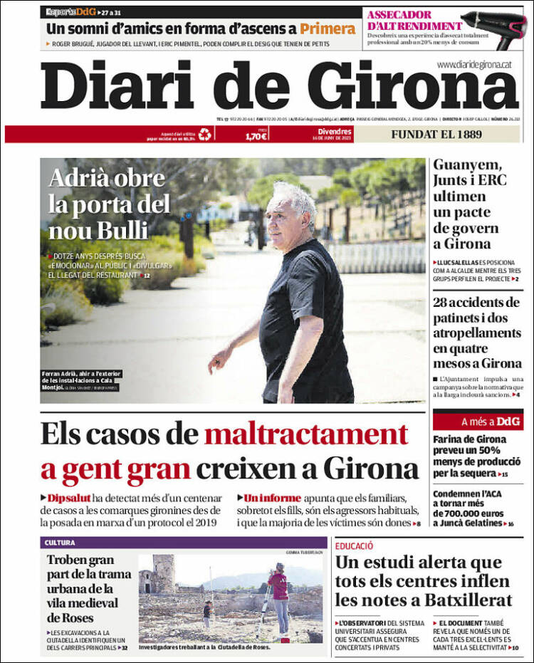 Portada de Diari de Girona (España)