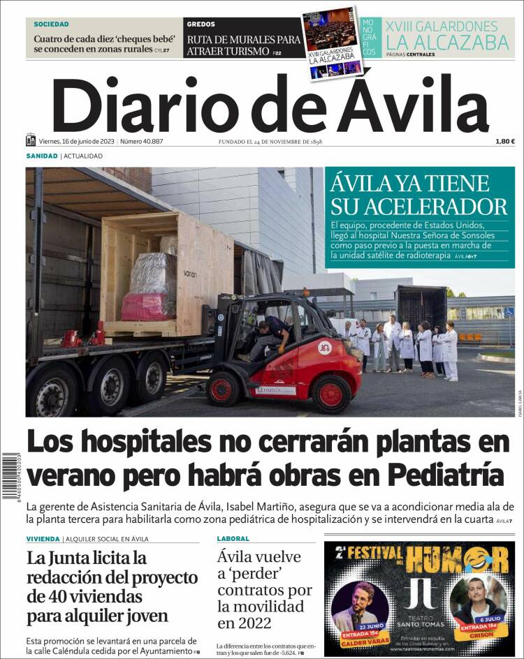 Portada de Diario de Ávila (España)