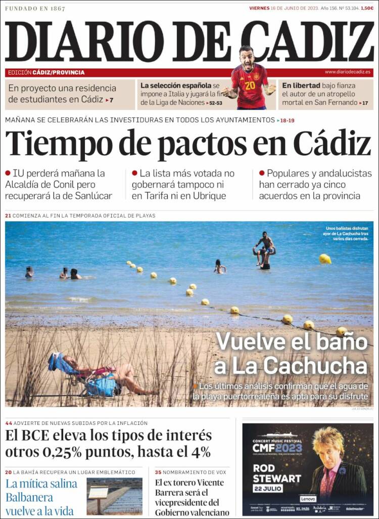 Portada de Diario de Cádiz (España)