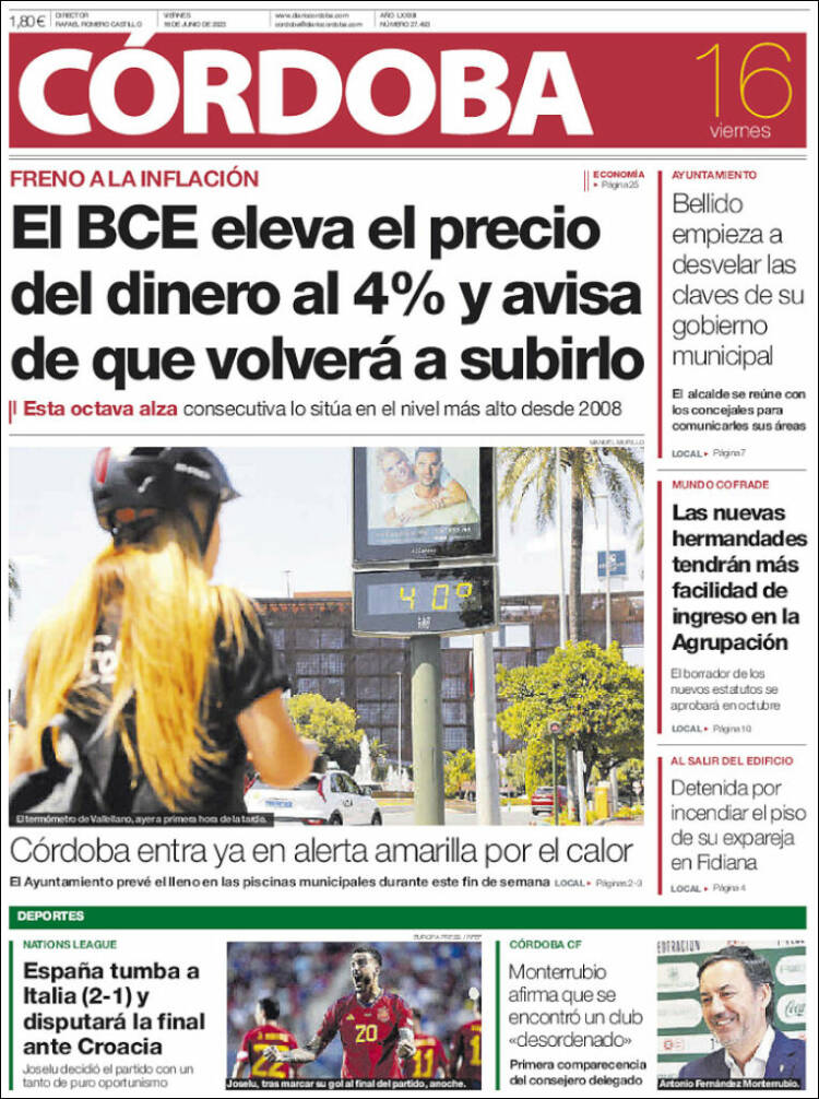 Portada de Diario de Córdoba (España)