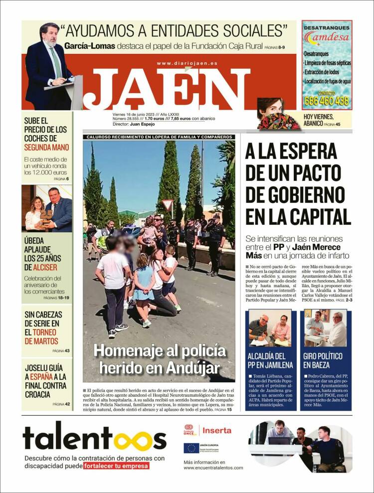 Portada de Diario Jaén (España)