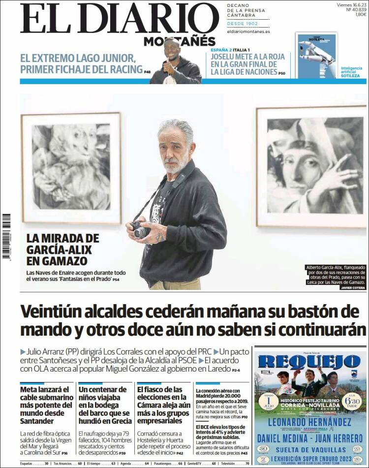 Portada de El Diario Montañés (España)